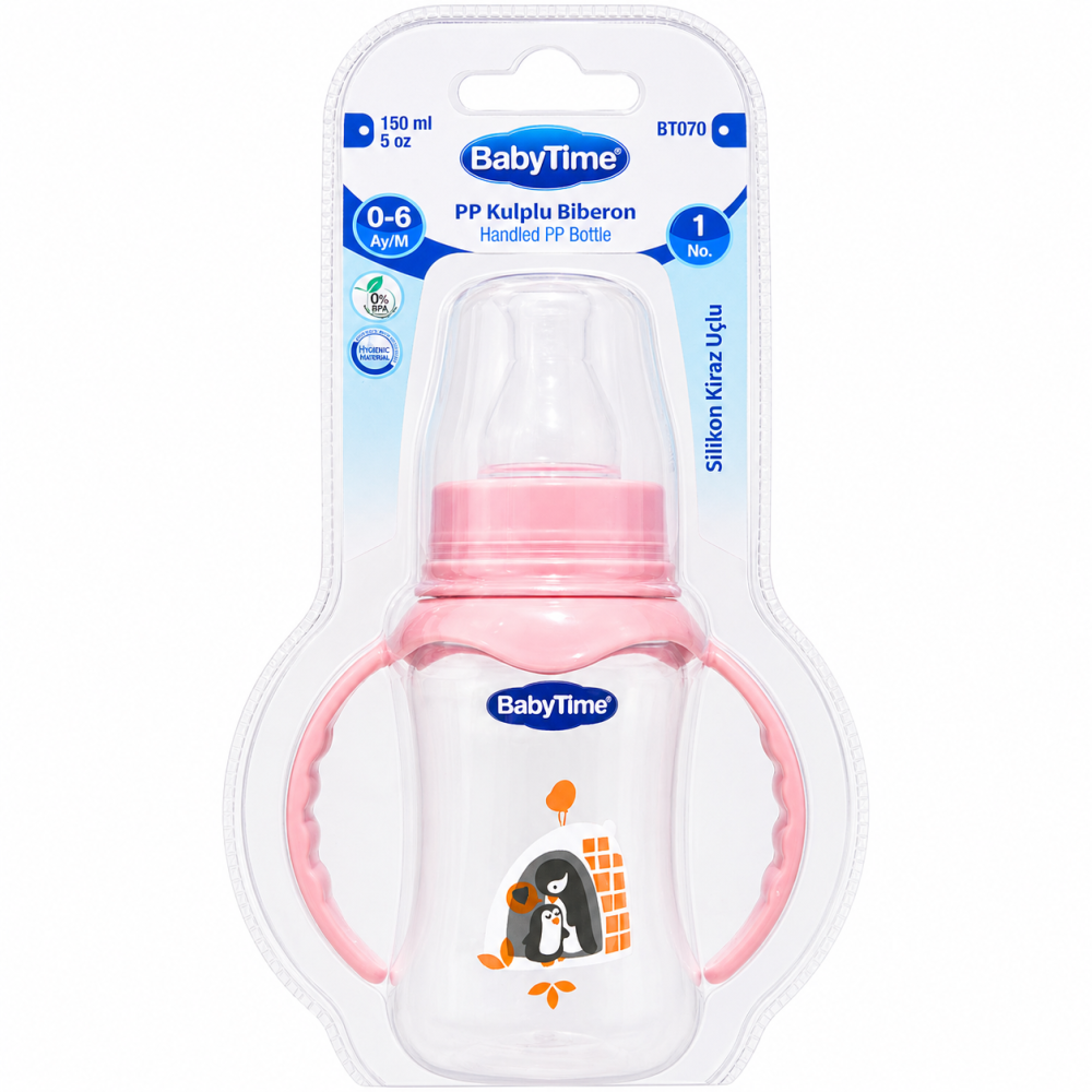 BABYTIME - BIBERON EN PP AVEC POIGNEES 150ML BT070