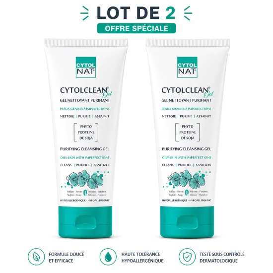 CYTOLCLEAN - LOT DE 2 GELS NETTOYANTS PURIFIANTS pour Nos Promotions
