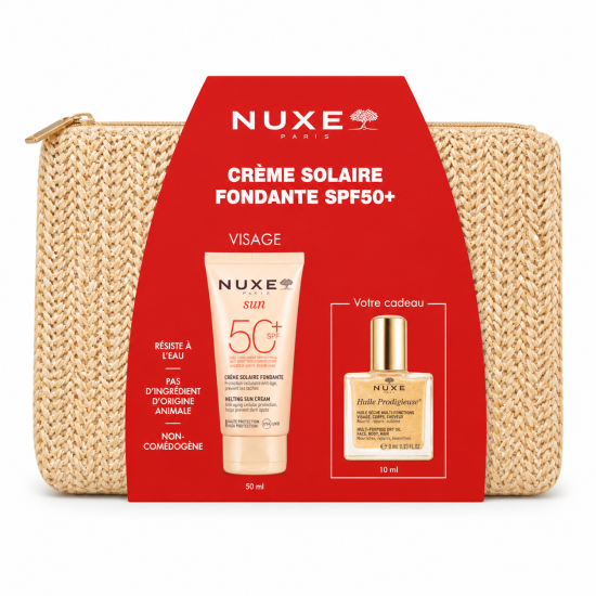 NUXE - CREME SOLAIRE FONDANTE SPF50 + HUILE PRODIGIEUSEET TROUSSE OFFERTES