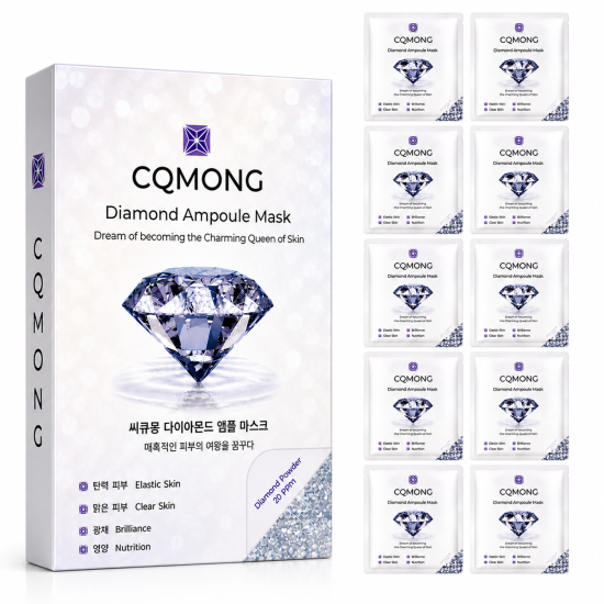 CQMONG - LOT DE 10 MASQUES EN TISSU DIAMOND AMPOULE