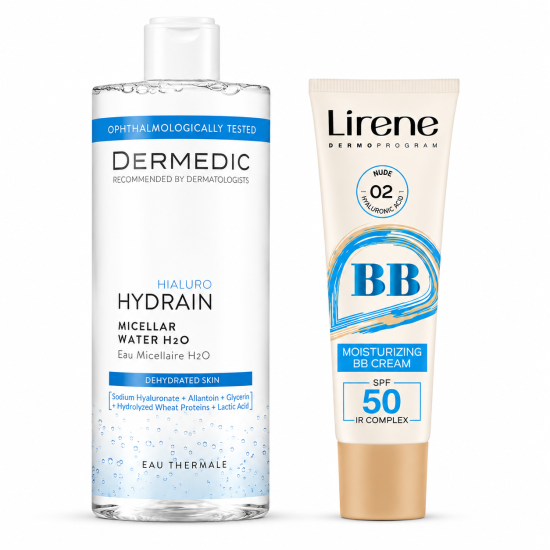 PACK - DERMEDIC EAU MICELLAIRE 500ML + LIRENE BB CREAM 02 SPF 50