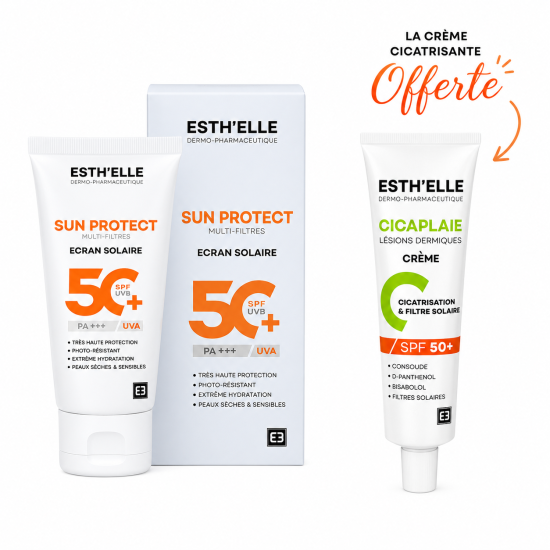 ESTHELLE - PACK : SUN PRITECT ECRAN INVISIBLE SPF50+ + CICAPLAIE CREME CICATRISANTE SPF50+ OFFERTE