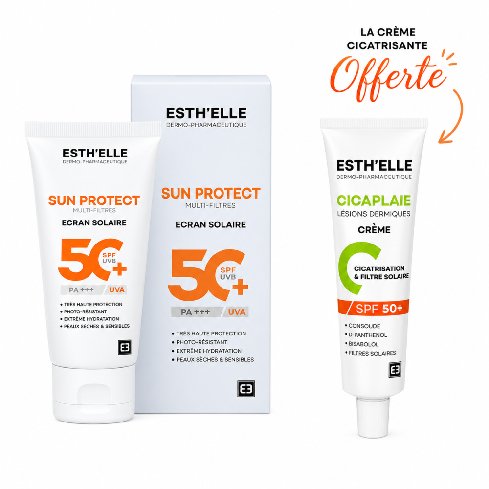 ESTHELLE - PACK : SUN PRITECT ECRAN INVISIBLE SPF50+ + CICAPLAIE CREME CICATRISANTE SPF50+ OFFERTE