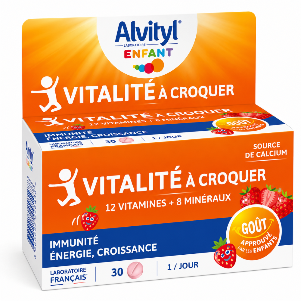 Alvityl Vitalité à croquer dès 4 ans 30 comprimes pour Compléments ...