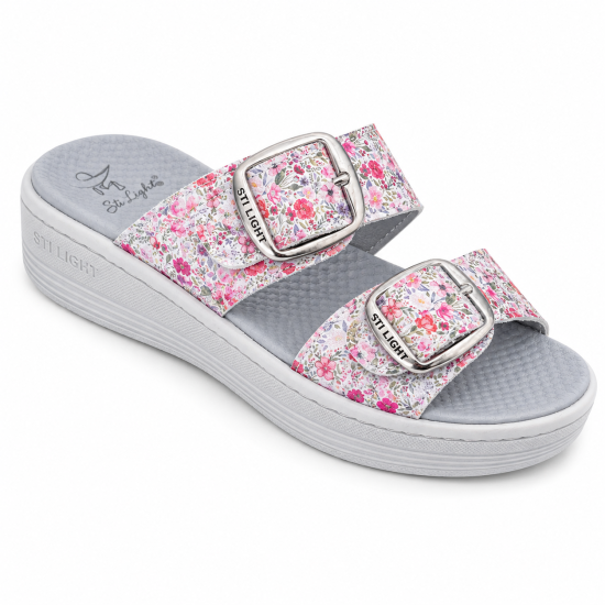 STI LIGHT - CLAQUETTES ORTHOPEDIQUES FLEURIES FEMME