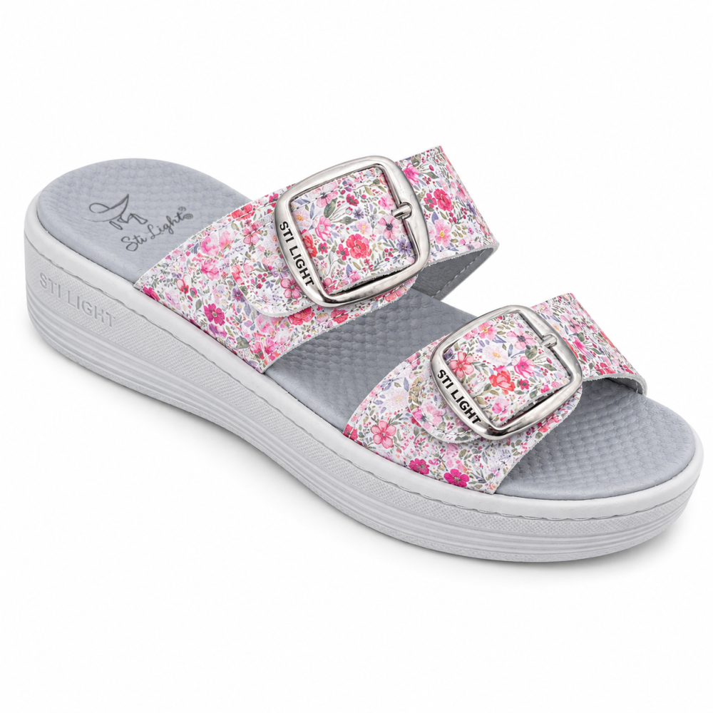 STI LIGHT - CLAQUETTES ORTHOPEDIQUES FLEURIES FEMME