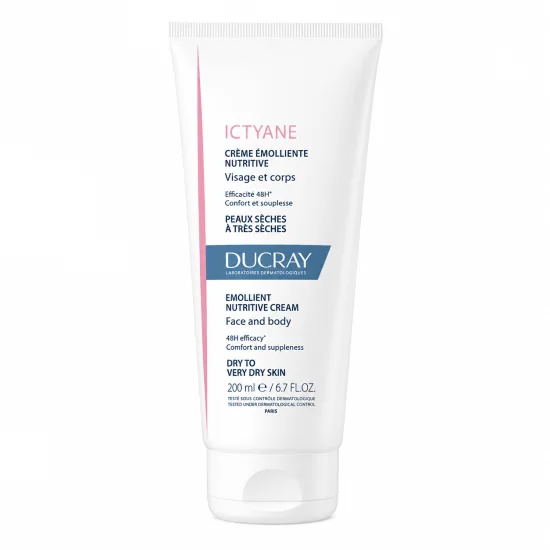 ICTYANE Crème Emolliente Nutritive 200ml - Visage et Corps, Peaux S...
