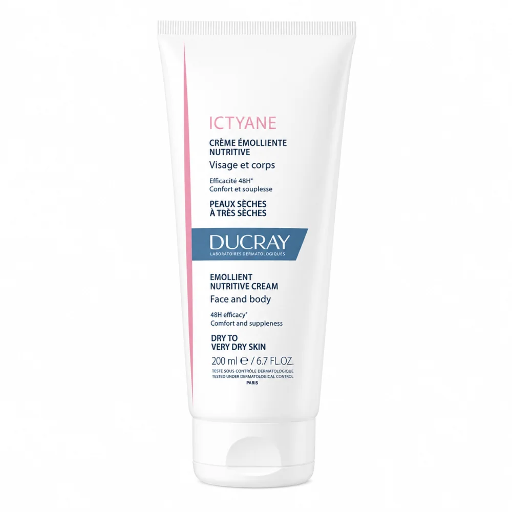 ICTYANE Crème Emolliente Nutritive 200ml - Visage et Corps, Peaux S...