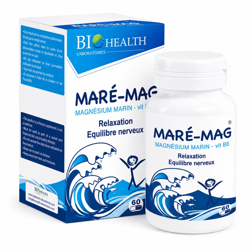 MARÉ-MAG MAGNESUIM MARIN-VIT B6 60 gélules pour Beauté