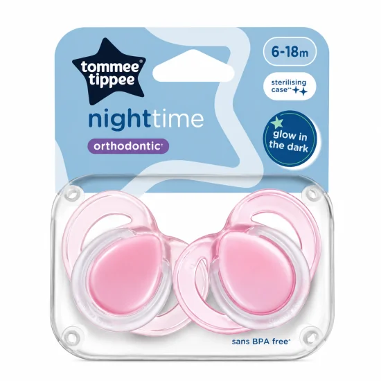 TOMMEE TIPPEE NIGHT TIME - LOT DE 2 SUCETTES 6-18MOIS
