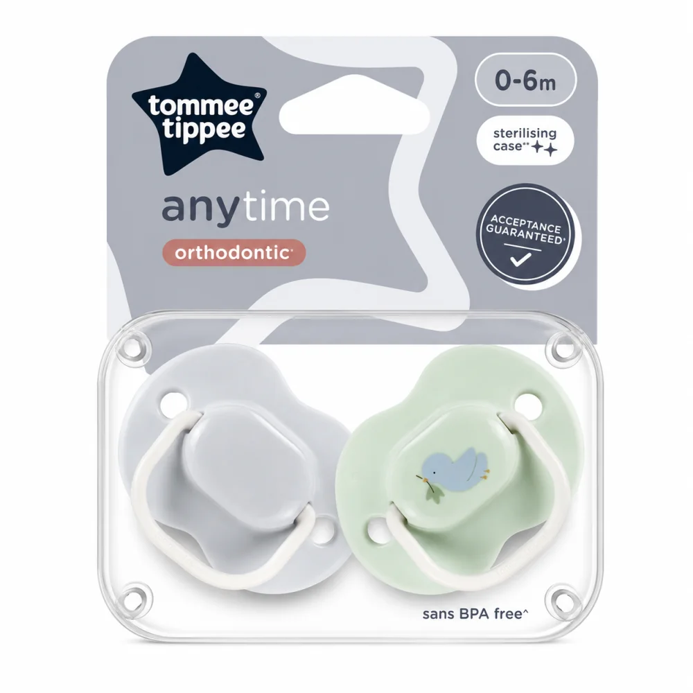 TOMMEE TIPPEE ANYTIME - LOT DE 2 SUCETTES ORTHODONTIC 0-6MOIS
