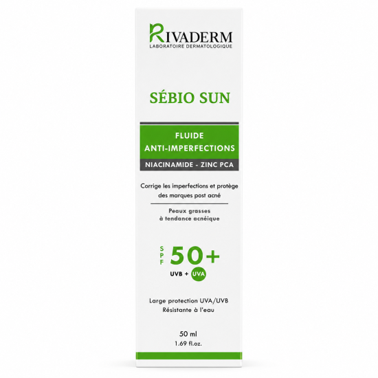 RIVADERM SEBIO SUN - FLUIDE ANTI IMPERFECTIONS SPF50+ 50GR