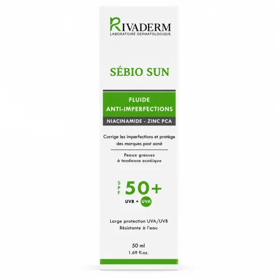 RIVADERM SEBIO SUN - FLUIDE ANTI IMPERFECTIONS SPF50+ 50GR