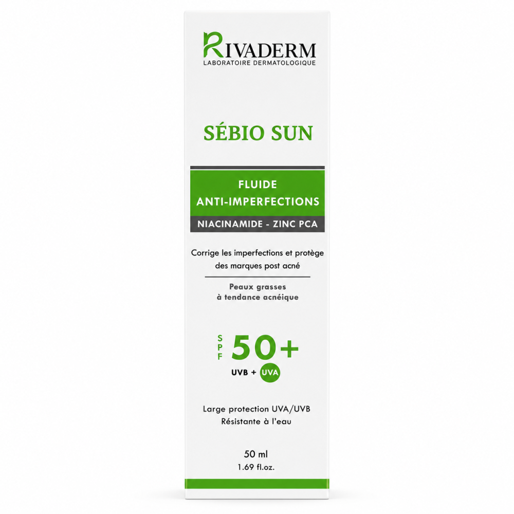 RIVADERM SEBIO SUN - FLUIDE ANTI IMPERFECTIONS SPF50+ 50GR