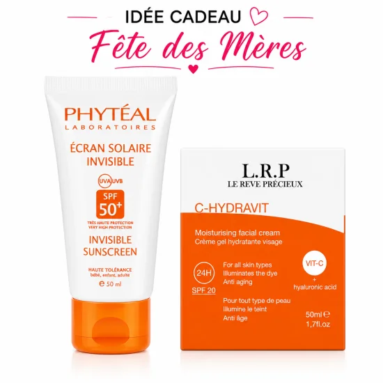PACK - PHYTEAL ECRAN SOLAIRE INVISIBLE SPF50+ + LRP CREME HYDRATANTE VITAMINE C SPF20