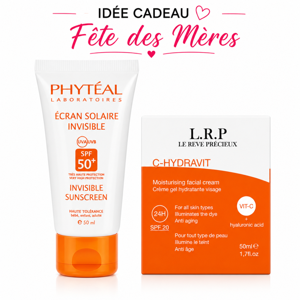 PACK - PHYTEAL ECRAN SOLAIRE INVISIBLE SPF50+ + LRP CREME HYDRATANTE VITAMINE C SPF20
