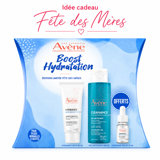 AVENE - COFFRET BOOST HYDRATATION CREME AVENE HYDRANCE LIGHT + AVEN CLEANANCE GEL NETTOYANT + SERUM HYDRANCE BOOST