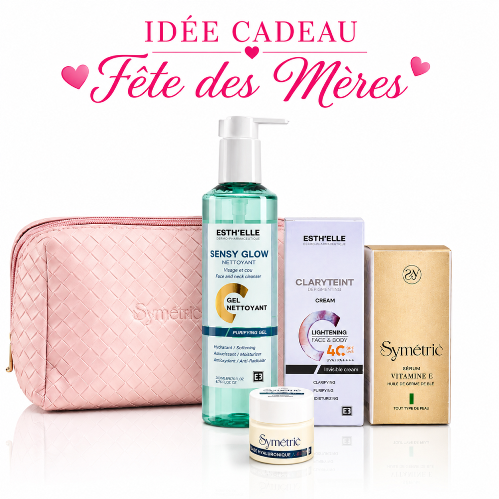 ESTHELLE - CREME SOLAIRE ANTI TACHES INVISIBLE SPF40+ SERUM VITAMINE E, GEL NETTOYANT MINIATURE CREME ET TROUSSE OFFERTS
