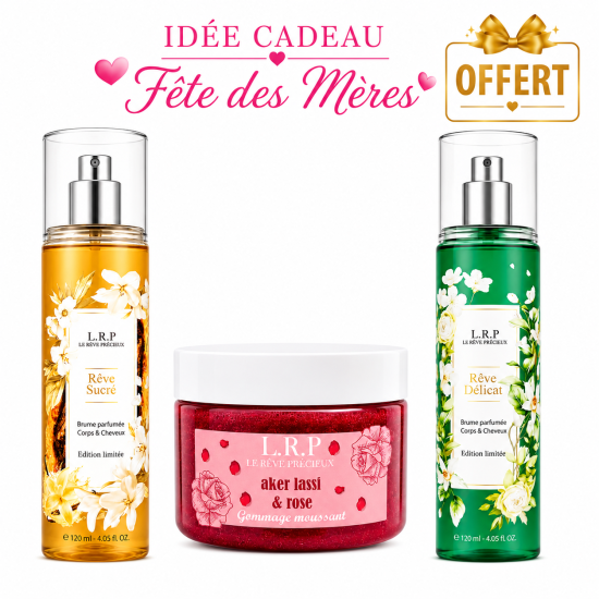 LRP - BRUME CHEVEUX ET CORPS REVE ORIENT + GOMMAGE AKER FASSI & ROSE + BRUME REVE DELICAT OFFERTE