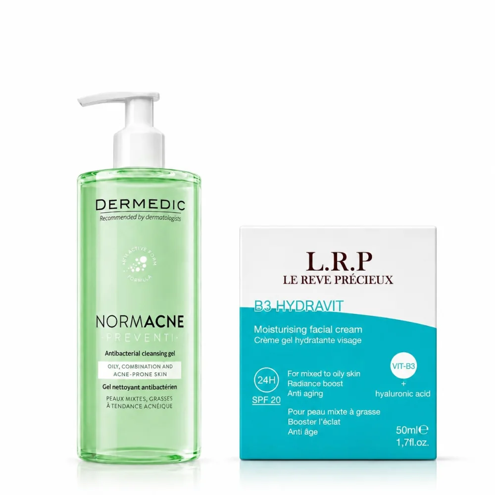 PACK - DERMEDIC NORMACNE GEL NETTOYANT 500ML + LRP CREME HYDRATANTE B3 SPF20