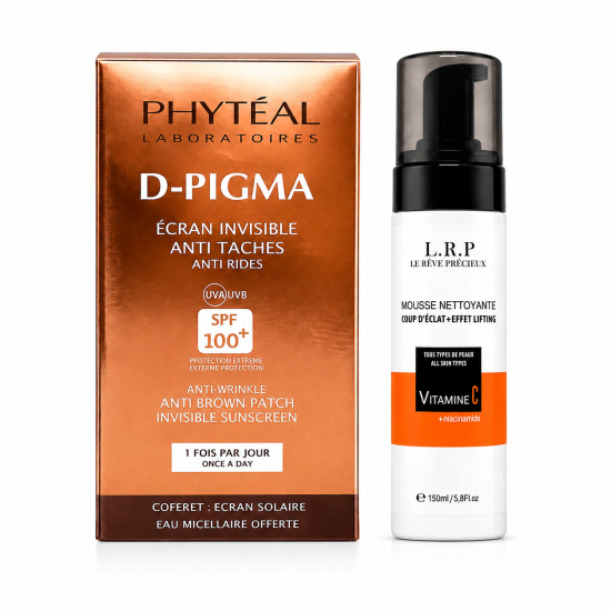 PACK - PHYTEAL D-PIGMA ECRAN SOLAIRE INVISIBLE SPF100+ + LRP MOUSSE NETTOYANTE ECLAIRCISSANTE