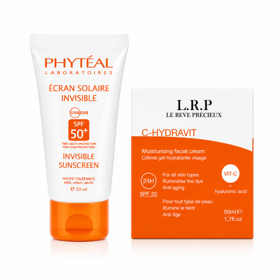 PACK - PHYTEAL ECRAN SOLAIRE INVISIBLE SPF50+ + LRP CREME HYDRATANTE VITAMINE C SPF20