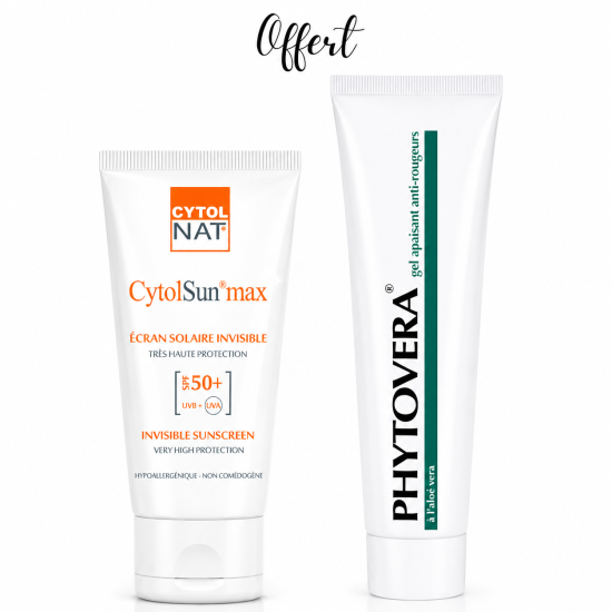 PACK - CYTOL SUNMAX ECRAN INVISIBLE SPF50+ + PHYTOVERA GEL APAISANT 50ML OFFERT