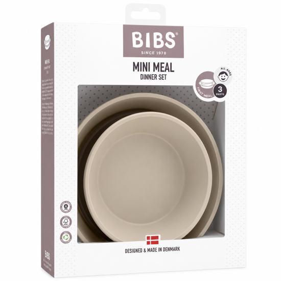BIBS - MINI MEAL DINNER SET LOT D’ASSIETTES 3 PIÈCES VANILLE