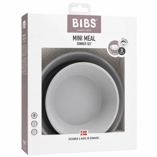 BIBS - MINI MEAL DINNER SET LOT D’ASSIETTES 3 PIÈCES CLOUD