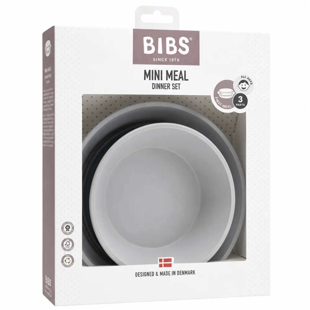 BIBS - MINI MEAL DINNER SET LOT D’ASSIETTES 3 PIÈCES CLOUD