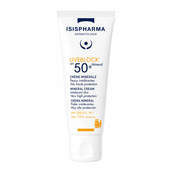 ISISPHARMA UVEBLOCK - CREME SOLAIRE MINERALE SPF 50+ 40ML pour Visage