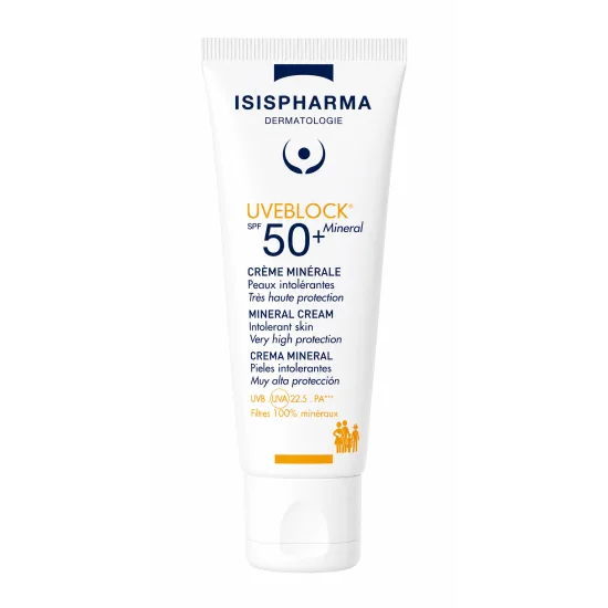 ISISPHARMA UVEBLOCK - CREME SOLAIRE MINERALE SPF 50+ 40ML pour Visage