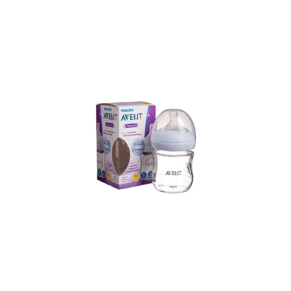 AVENT BIBERON NATUREL EN VERRE 0m+ 120 Ml pour Maman et bébé