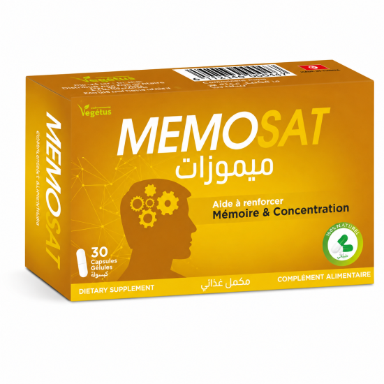 VEGETUS MEMOSAT 30G RENFORCE MEMOIRE & CONCENTRATION pour Accueil