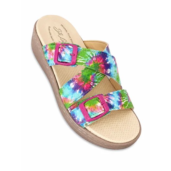 STI LIGHT - CLAQUETTES ORTHOPEDIQUES CROIEES MULTICOULEURS FEMME