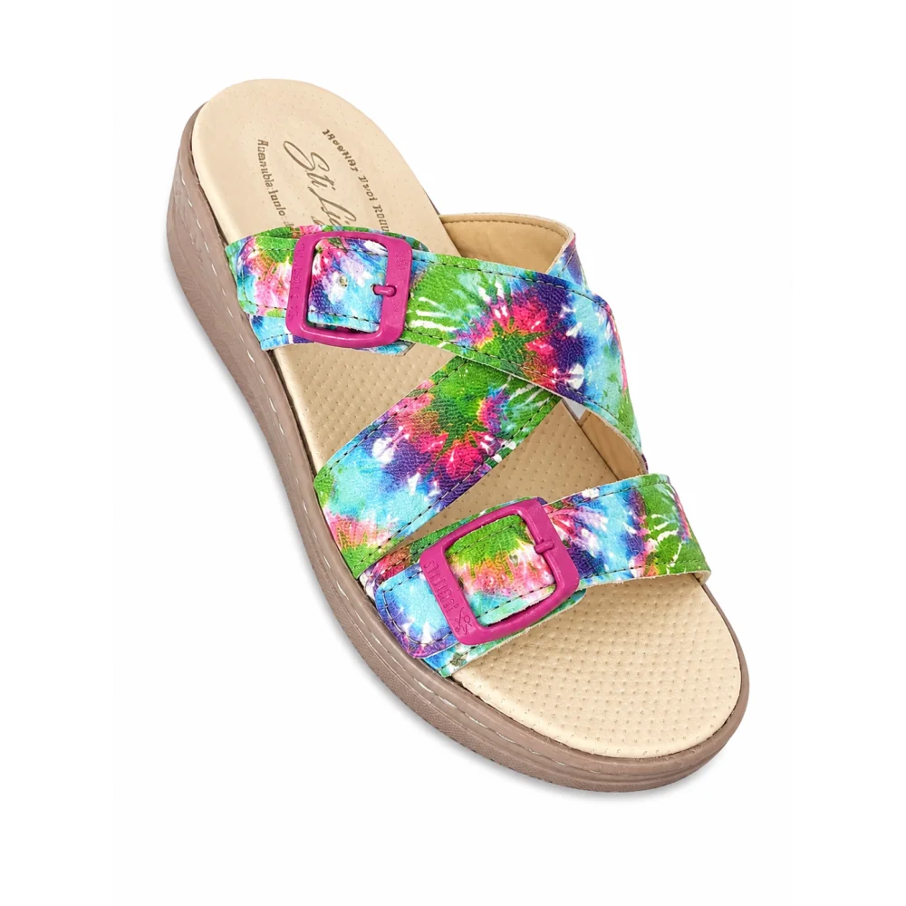 STI LIGHT - CLAQUETTES ORTHOPEDIQUES CROIEES MULTICOULEURS FEMME