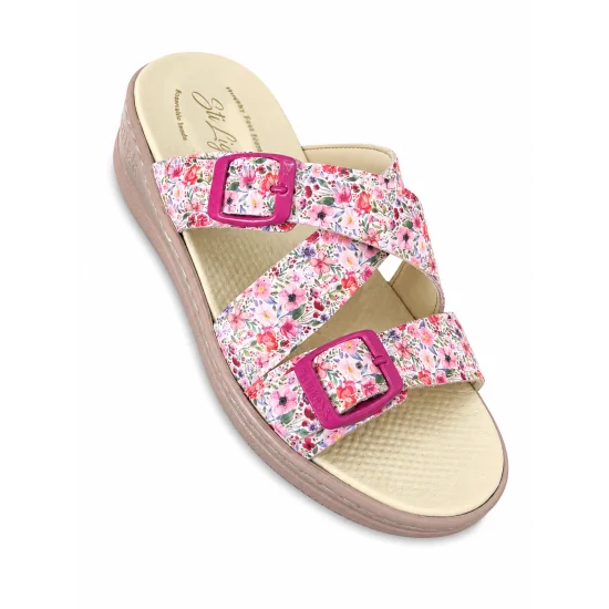 STI LIGHT - CLAQUETTES ORTHOPEDIQUES BLANCHES FLEURIES POUR FEMME