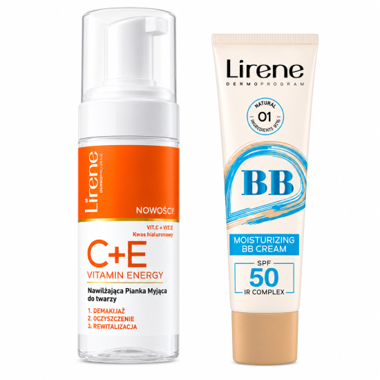 LIRENE - MOUSSE NETTOYANTE C+E + BB CREME 01 OU 02 SPF50