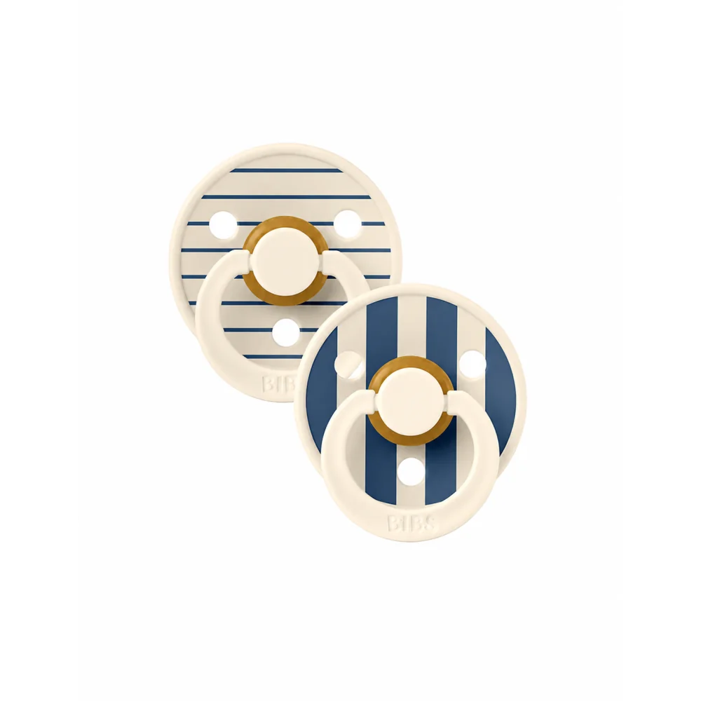 BIBS - LOT DE 2 SUCETTES IVORY STEEL BLUE MIX 0-6MOIS