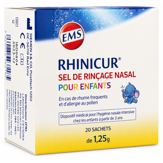 RHINICUR SEL DE RINÇAGE RECHARGE ENFANT 20 SACHETS