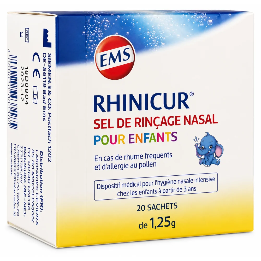 RHINICUR SEL DE RINÇAGE RECHARGE ENFANT 20 SACHETS