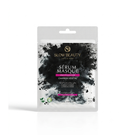 SLOW BEAUTY - MASQUE SÉRUM ANTI-POLLUTION CHARBON VÉGÉTAL