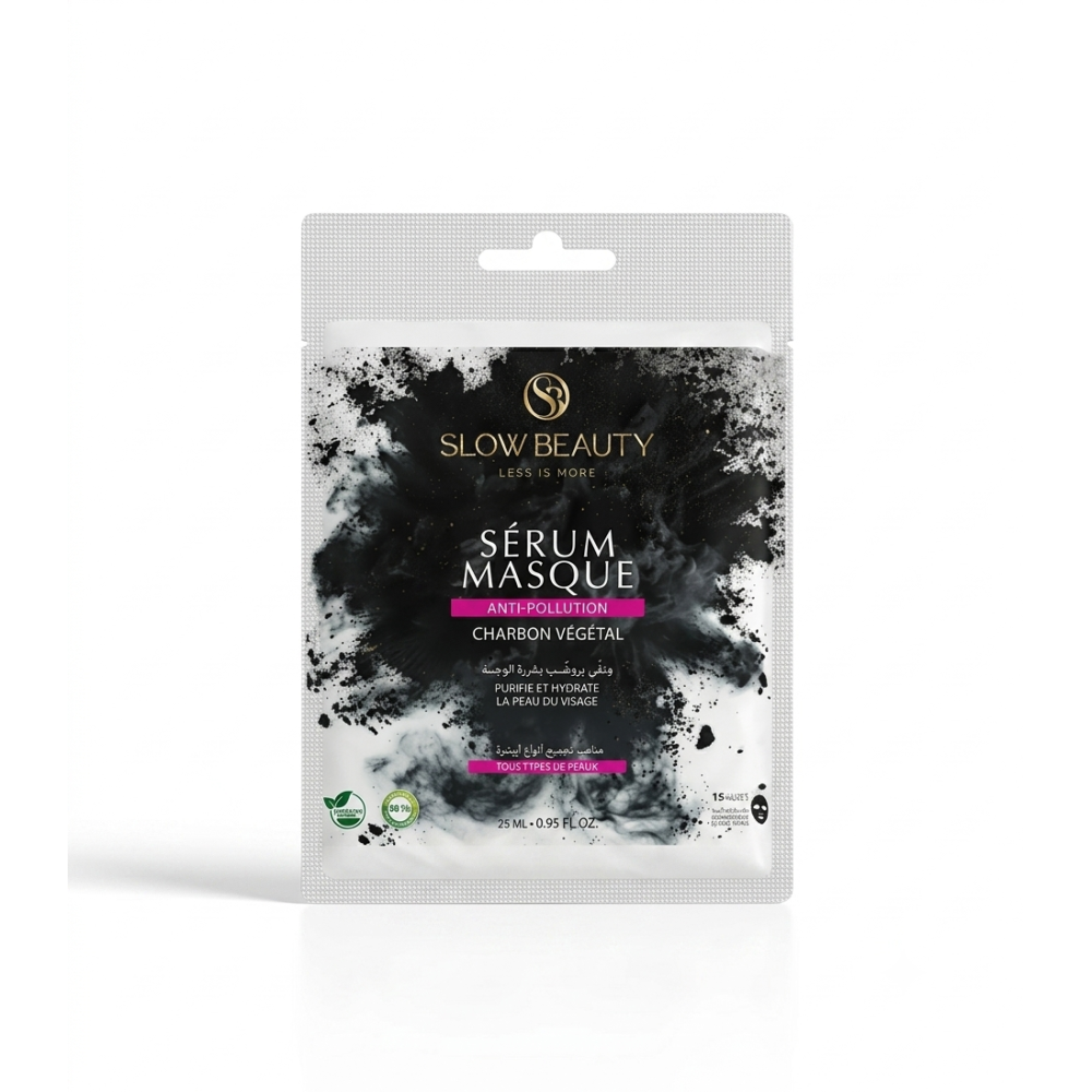 SLOW BEAUTY - MASQUE SÉRUM ANTI-POLLUTION CHARBON VÉGÉTAL