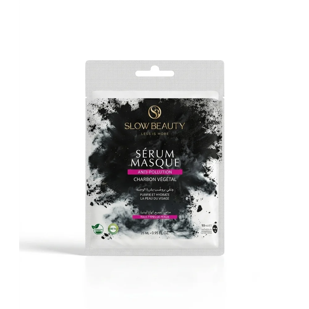 SLOW BEAUTY - MASQUE SÉRUM ANTI-POLLUTION CHARBON VÉGÉTAL