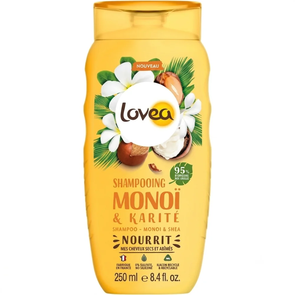 LOVEA - SHAMPOOING MONOI & KARITE CHEVEUX SECS ET ABÎMÉS 250 ML