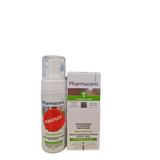 PHARMACERIS T COFFRET CREME HYDRATANTE + GEL NETTOYANT GRATUIT PEAU...