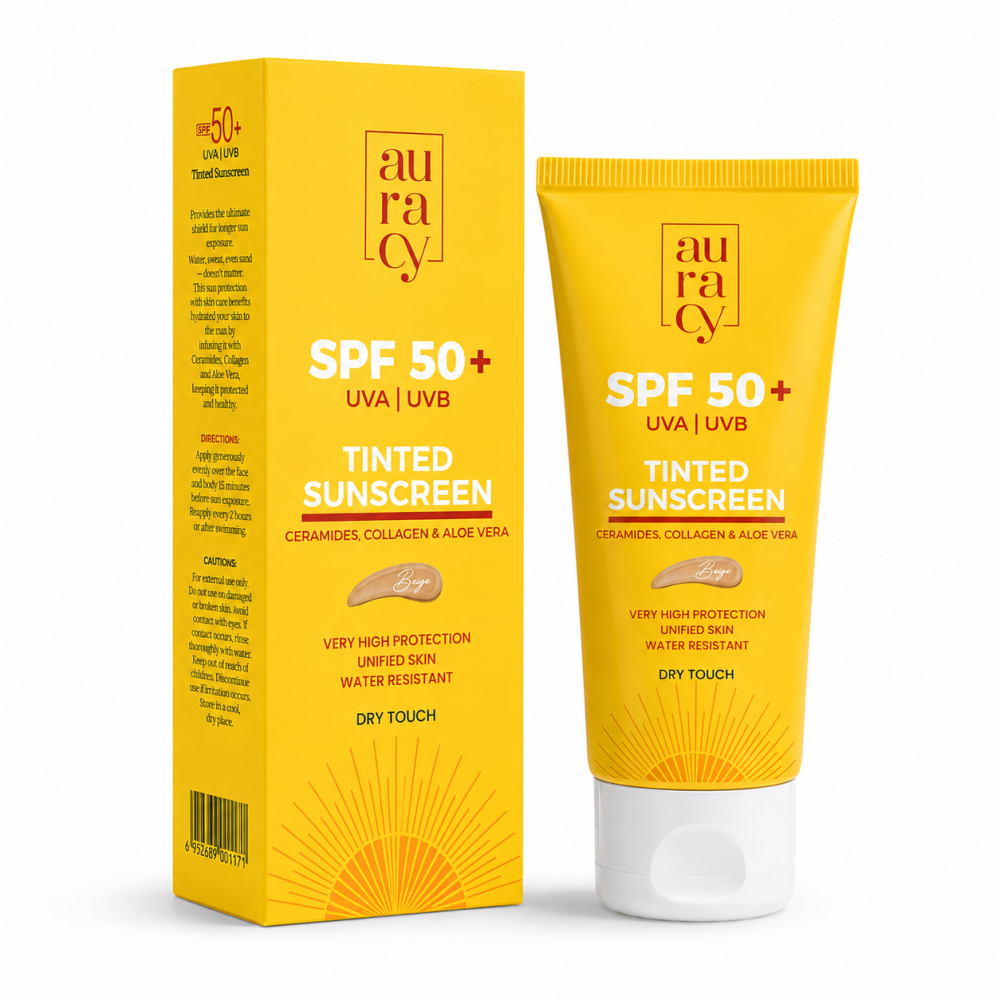 AURACY Écran Solaire Teinté Beige SPF50+