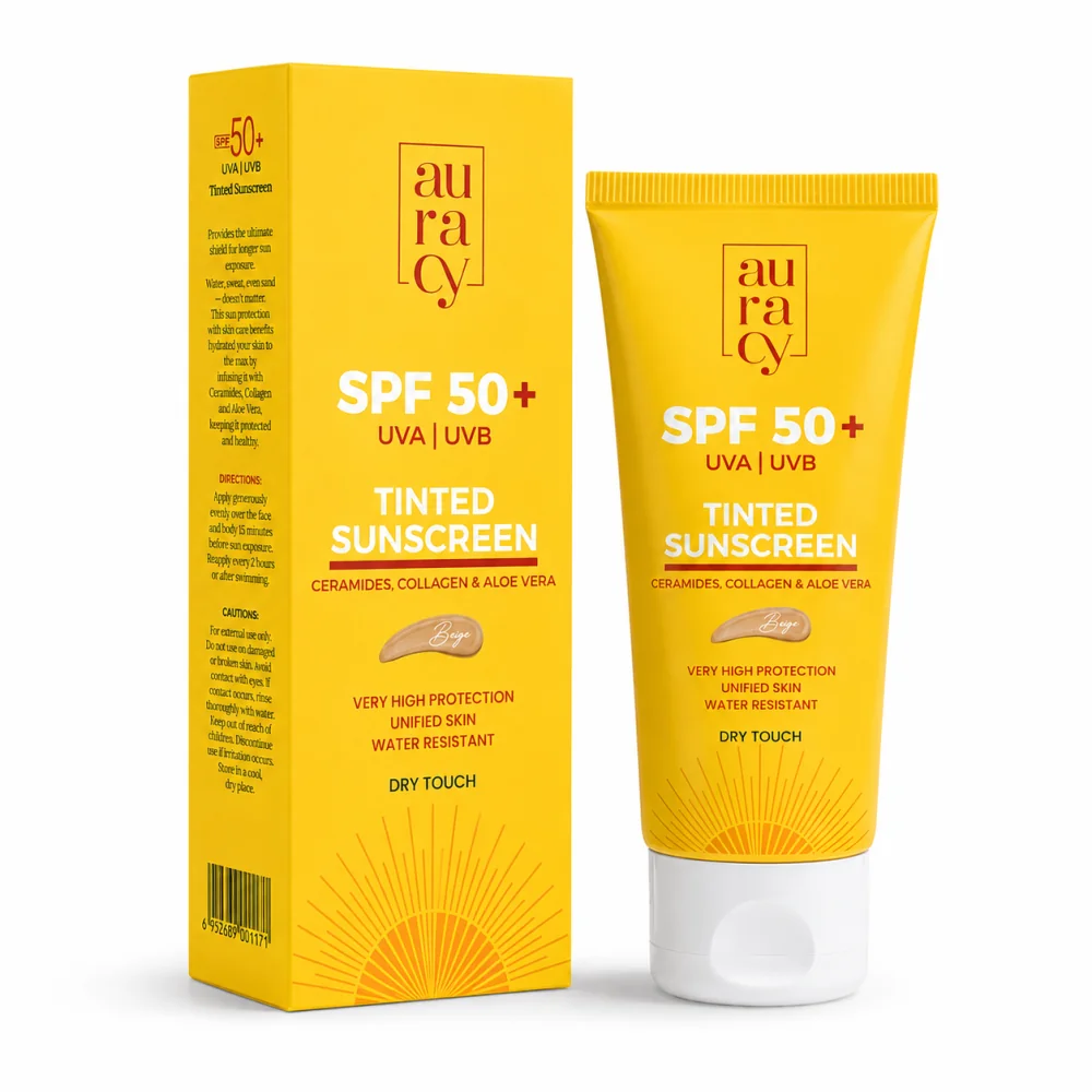 AURACY ECRAN SOLAIRE TEINTE BEIGE SPF 50+ 50GR