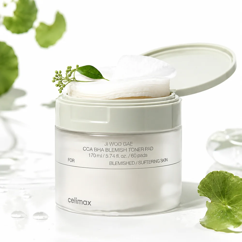 CELIMAX JI WOO GAE - DISQUES TONIQUES EXFOLIANTS CICA BHA ANTI-IMPERFECTIONS 60 DISQUES