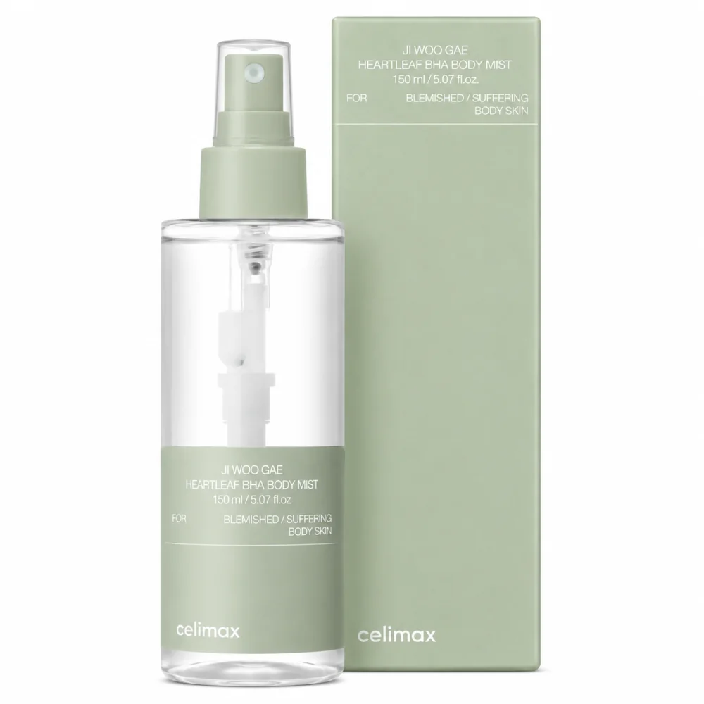 CELIMAX JI WOO GAE - BRUME CORPS ANTI-ACNÉ AU HEARTLEAF & BHA 150 ML | BOUTONS DU DOS ET DU TORSE